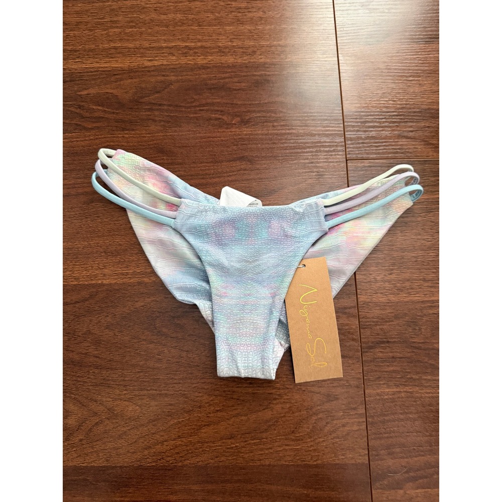 Niyama Sol x Jennifer Lopez Star Rider Bikini Bottom Opal Snakeskin Small NWT